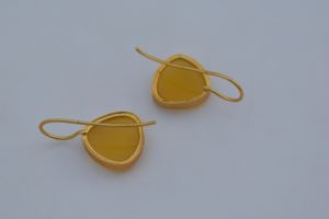 Pendientes de Moda, Última Tendencia, Chapados en Oro, Joyería de Latón para Mujer, Pendientes de Botón Chapados en Oro de 18k para Mujer - Product Image 3