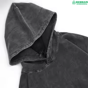 Sweat à capuche unisexe en molleton/éponge française de haute qualité, avec logo personnalisé, épaules tombantes, design vintage délavé à l'acide, séchage rapide - Product Image 5