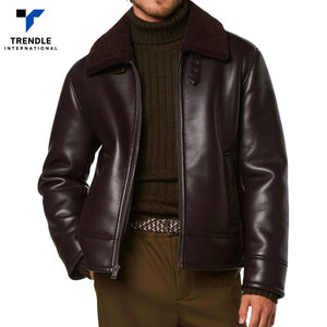 Veste en cuir longue et fine de haute qualité pour homme, sur mesure, avec col montant, style streetwear, haut d'hiver - Product Image 2