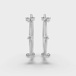 Suministro al por mayor de pendientes chapados en oro con diamantes, pendientes elegantes y sencillos de Plata de Ley 925 para mujer a un precio asequible - Product Image 3