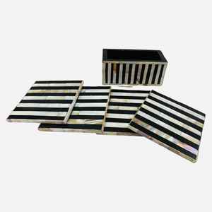 Home Mop Inlay <b>Coaster</b> with Mother of Pearl Inlay Wood Resin Tea <b>Drink</b> <b>Coaster</b> Mats Table Decoration Product Category Mats Pads - Product Image 3