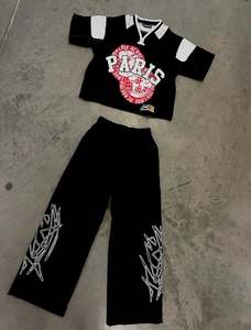 Personalizado de gran tamaño Boxy sudadera de manga corta chándal camiseta pantalones conjunto de algodón de dos piezas conjunto para hombre - Product Image 4