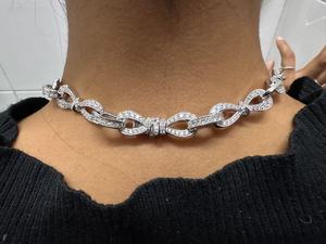 Collar Infinito Trenzado con Diamante Cultivado en Laboratorio de 17.5 Quilates, 18 Pulgadas, Oro Blanco de 14K con Baño de Rodio, Claridad DEF Blanco VVS/VS - Product Image 4