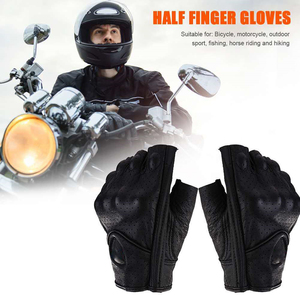 Derniers arrivages Gants de moto en cuir Couleur noire Moto Vélo à moteur avec logo personnalisé imprimé - Product Image 5
