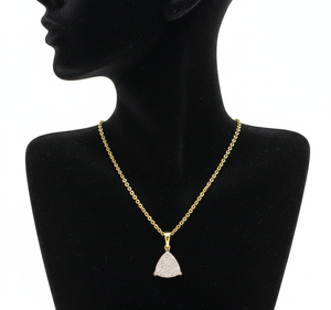 Collar con Colgante de Triángulo Dorado con Cadena de Eslabones Rolo para Mujer, Regalo de Boda - Product Image 6