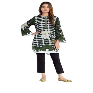 Alta calidad Indio pakistaní bordado césped camisa gasa Dupatta algodón pantalones nueva llegada impreso adulto colección - Product Image 2