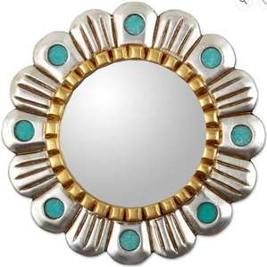 Miroir mural en métal finition argent personnalisé, couleur argent, décoratif pour la maison, l'hôtel, la chambre à coucher, la salle de bain, miroir mural suspendu - Product Image 2