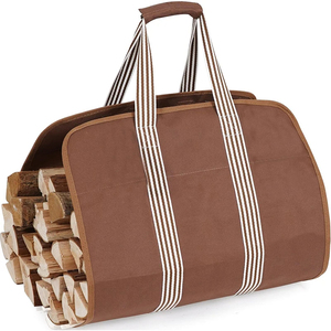 Firewood Handbag Large Capacity Outdoor Wood Bag Canvas Handheld Outdoor <b>Camping</b> Firewood Bag for <b>Camping</b> - Product Image 3