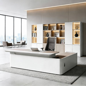 Luxurious Ergonomic <b>L</b>-<b>Shaped</b> Executive <b>Desk</b> <b>DESK</b>-0074 Engineered Wood Computer <b>Desk</b> - Product Image 1
