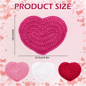 Venta al por Mayor de Posavasos de Corazón Coloridos de Ganchillo para Decoración del Hogar para Todos - Product Image 2