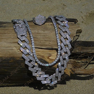 Cadena Cubana Miami de 24 mm, Estilo Hip Hop, Plata de Ley, Collar con Incrustaciones de Circonitas, Cierre de Caja, para Hombre, para Fiestas y Eventos - Product Image 4