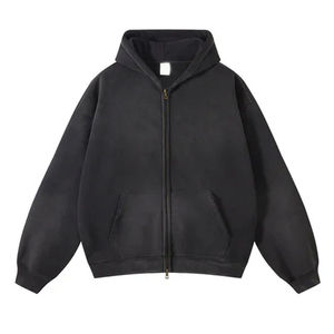 Sudaderas con Capucha para Hombre, Diseño Personalizado, Nuevo Diseño de Invierno, Color Sólido, Lavado Ácido Decolorado al Sol, 100% Algodón, Felpa, 350g, Secado Rápido, Transpirable, Servicio OEM - Product Image 5