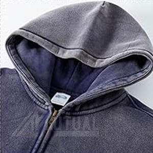 Sudaderas con capucha de lavado ácido para hombres más vendidos 100% algodón patrón sólido servicio OEM precio al por mayor para otoño - Product Image 5