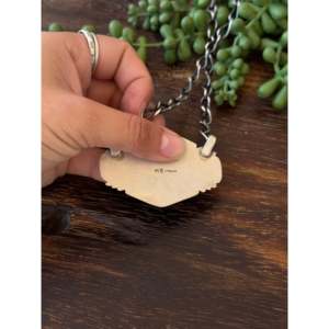 Kingman Turquoise & Sterling Silver Necklace Navajo-<b>Crafted</b> Cultural Collectible Jewelry One-of-a-Kind Piece - Product Image 5
