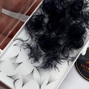 Best Selling <b>Premade</b> Eyelash Extensions Dark Matte Pointy Base 0.03-0.05mm CC/DD/M/LD Curl Mega Loose <b>Fans</b> 10D-20D - Product Image 2