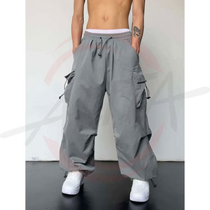 กางเกงกันลมสำหรับผู้ชายกางเกงออกกำลังคาร์โก้แบบลำลองมีกระเป๋าหลายกระเป๋ากางเกงขายาวสไตล์ใหม่ - Product Image 5