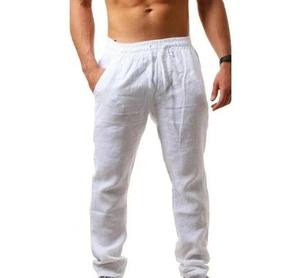 Pantalones Deportivos Casuales de Lona de Peso Medio, Holgados, de Pierna Recta, con Cierre de Cordón, Pantalones para Hombre, Lavados - Product Image 5