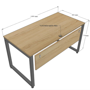 Escritorio Rectangular de Madera Contrachapada HBRT047 de 140x80cm - Product Image 6