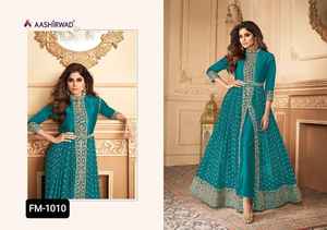 Vêtements indiens pakistanais Georgette Anarkali robes pour femmes séquence lourde travail mariage Festival porter Salwar Kameez costume ethnique - Product Image 5