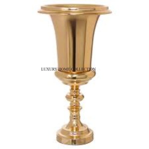 Maravilloso diseño chapado en oro de gran tamaño Decoración de mesa florero de lujo calidad hogar Hotel y restaurante boda trompeta - Product Image 2