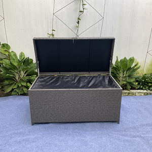 Waterproof Patio Rattan Wicker <b>Storage</b> Boxes Rectangle Shape <b>Garden</b> End Lock <b>Storage</b> Unit Made in Viet Nam - Product Image 1