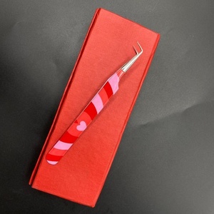 Pinzas de extensión de pestañas de acero inoxidable sostenibles de alta calidad 12cm punta puntiaguda profesional de 90 grados probada a mano - Product Image 6