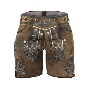 Pantalones cortos de cuero bávaro al por mayor ligeros Pantalones cortos de cuero bávaro cómodos Pantalones cortos bávaros de cintura elástica - Product Image 1