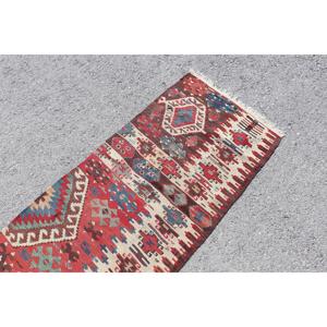 พรมวินเทจขนาด 2.3x8.6 ฟุต สีแดงตุรกี ลายโมร็อกโก ทำจากขนสัตว์ พร้อมแผ่นรองหลังทำจากยางพารา เป็นมิตรกับสิ่งแวดล้อม ดีไซน์แบบดั้งเดิม - Product Image 5