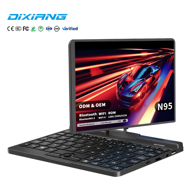 8 Inch Ultra Portable Laptop Intel N95 2-in-1 Touch Screen 360 Rotation 12GB DDR5 Mini Tablet PC Windows 11 for Work Study