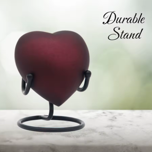 โกศเผาศพดีไซน์รูปหัวใจไวน์หรูหราสำหรับการรำลึกถึงความรักของขี้เถ้า - Product Image 2