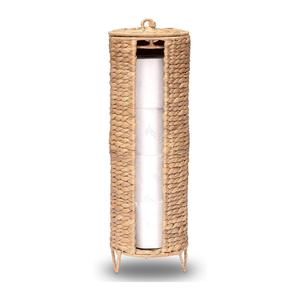 Panier porte-rouleau de papier toilette en jacinthe d'eau naturelle tissée à la main Offre Spéciale belle finition OEM emballage personnalisé panier à quantité minimale de commande bas - Product Image 4