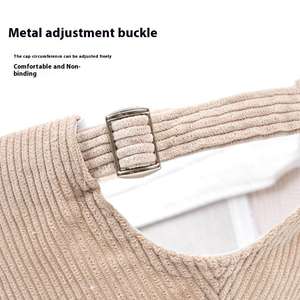 Gorra de béisbol de pana de Otoño/Invierno para hombres y mujeres, logotipo bordado personalizado, gorra deportiva de moda para exteriores en blanco estructurada con letras - Product Image 5