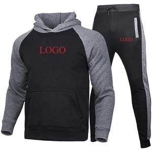Survêtements coupe ajustée bicolore à blocs de couleurs de qualité supérieure pour hommes survêtement personnalisé ensemble de sweat à capuche imprimé bouffant Streetwear Vente en gros - Product Image 1