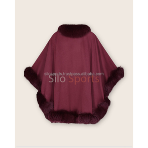 Chaqueta Bomber de Lana de Cachemira Borgoña Transpirable para Mujer, Original OEM 2025, con Ribete de Piel de Zorro, MOQ Bajo, Invierno, Calefactada, Resistente al Viento - Product Image 4