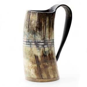 Taza de cuerno de precio al por mayor para hombres y mujeres, cuerno vikingo hecho a mano Natural genuino, taza de cerveza y vino, tazas de cuerno para beber, jarra - Product Image 1