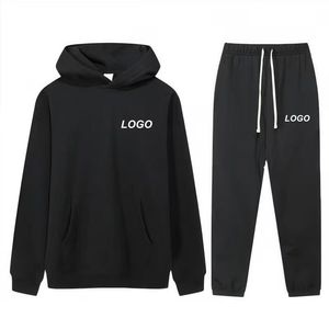 Conjunto Deportivo Informal de Invierno Transpirable de 2 Piezas Personalizado para Hombre, Sudadera con Capucha y Pantalones Deportivos de Alta Calidad - Product Image 1