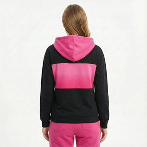 Sweats à capuche pour femmes, sur mesure, style Henley, bouton, cordon de serrage, manches longues, décontracté, coupe ample, pull, streetwear, vente en gros de sweats à capuche - Product Image 3