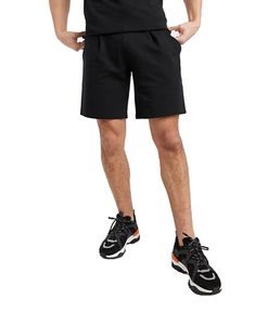 Shorts Bermuda en Coton Noir Uni pour Homme, Taille Élastique, Coupe Haute, Poches, Style Décontracté, Tissu Tricoté Respirant, Style Urbain - Product Image 3