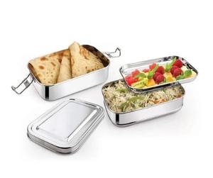 กล่องข้าวสแตนเลสทรงสี่เหลี่ยม ทนทาน ดีไซน์เรียบง่าย เหมาะสำหรับพกไปทำงานหรือไปโรงเรียน - Product Image 1