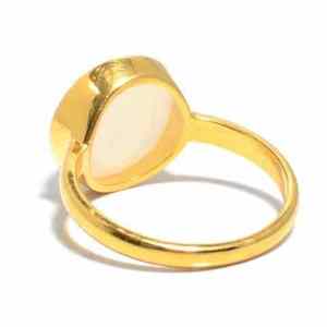 925เครื่องประดับเงินสเตอร์ลิงแหวนชุบทองเม็ดเดี่ยวประดับด้วยหินสีธรรมชาติที่สวยงามแบบดั้งเดิมสำหรับงานเลี้ยง - Product Image 2