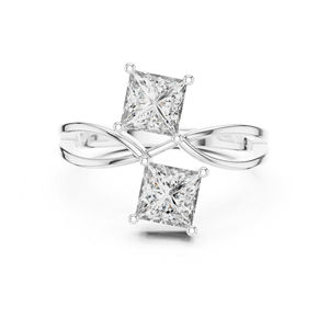 Anillo de Oro Blanco de 14K con Diamante Cultivado en Laboratorio de Corte Princesa de 1.3 Ct para Mujer |   Regalo de Compromiso y Boda |   Diamante Cultivado Nuevo - Product Image 1