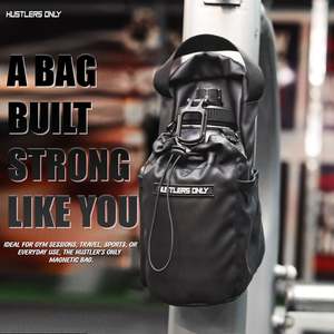 Bolsa de Gimnasio Magnética Hustlers con Porta Botella de Agua, Bolsillo de Malla, Correa Ajustable, Compartimento para Computadora, Resistente al Agua y Ecológica - Product Image 6
