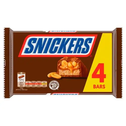 Chocolate Snickers 4 bares snacks Disponível em grandes quantidades