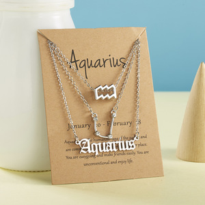 <span class=keywords><strong>2023</strong></span> 3 pièces/ensemble astrologie Horoscope étoile collier ras du cou signe du zodiaque 12 ensemble de colliers du zodiaque - Product Image 1