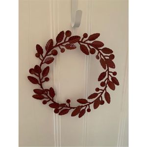 พวงหรีดโลหะสังกะสีชุบสังกะสีทำมือ ประดับใบไม้สีเงิน สำหรับแขวนผนัง สไตล์เรียบง่าย เหมาะสำหรับตกแต่งงานคริสต์มาสและงานแต่งงาน - Product Image 3