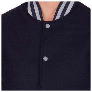 Veste universitaire personnalisée avec logo, manches en cuir, broderie noire, couple, baseball, veste pour homme, veste universitaire, veste varsity - Product Image 6