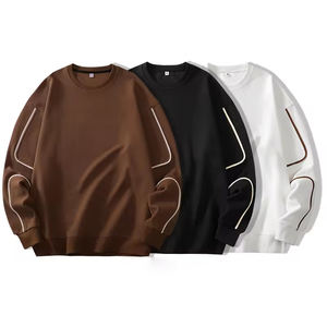 2026 Custom Luxury Quality Drop Shoulder Pullover Men's Hoodies Streetwear Fleece Men's Crewneck <b>Sweatshirt</b> <b>Embroidery</b> - Product Image 2