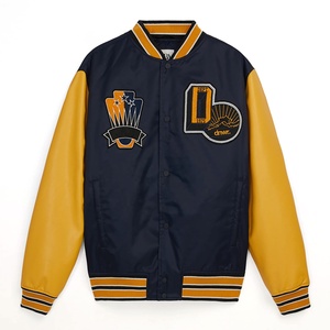 Blouson aviateur universitaire Letterman vintage pour hommes en peau de vache écologique personnalisable pour l'hiver concevez votre propre serviette en chenille - Product Image 5