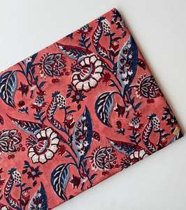 ผ้าฝ้ายบล็อกมือพิมพ์ลายผ้าฝ้าย100% มรดก Jaipur แบบดั้งเดิมเป็นมิตรต่อสิ่งแวดล้อมระบายอากาศได้ - Product Image 1