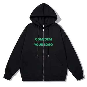 Sweat à capuche zippé pour hommes surdimensionné 100% coton Sweat à capuche zippé Sweat à capuche style unisexe - Product Image 3